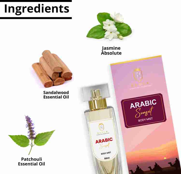RAWLS Arabic Sunset Body Mist Jasmine absolute Orange Vanilla