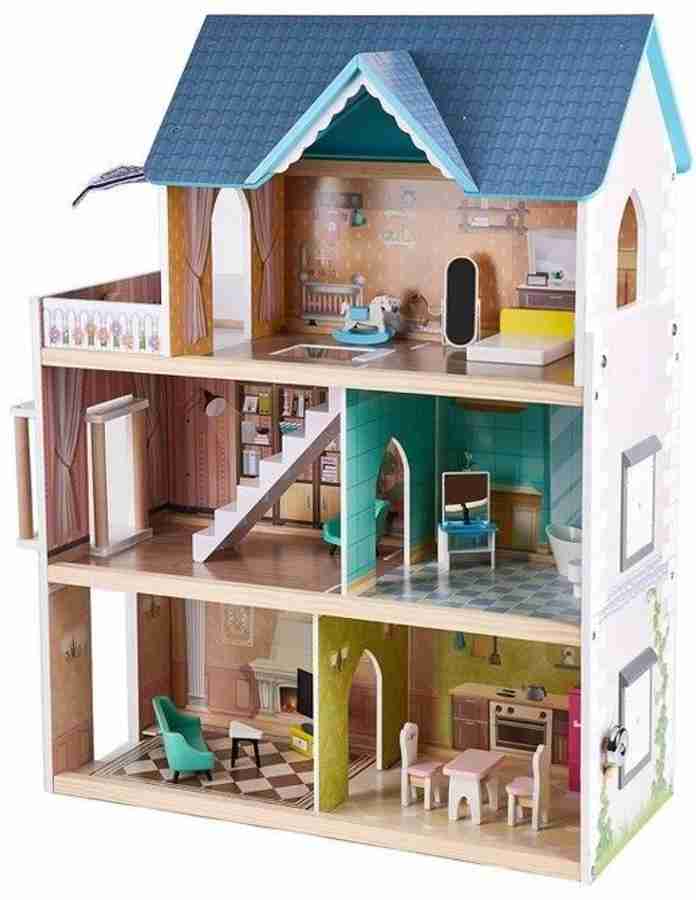3 story top wooden dollhouse