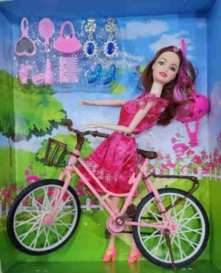 Tarak Barbie Cycle doll set 3D Eyes movable Hands Gifts for Kids Barbie Cycle doll set 3D Eyes movable Hands Gifts for Kids Buy dolls toys in India