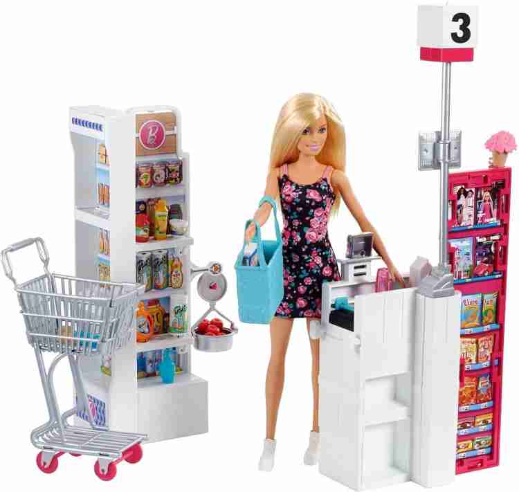 Barbie doll store supermarket grocery shopping