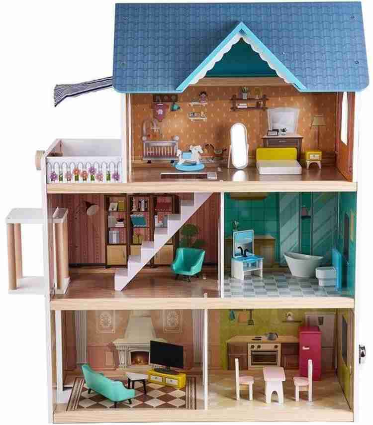 3 story wooden dollhouse top