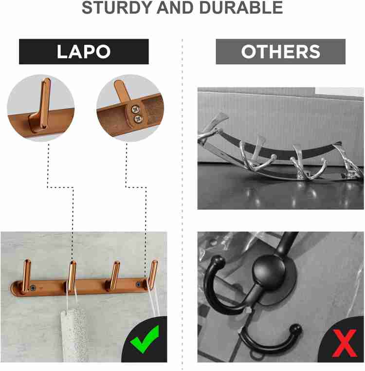 LAPO 4 Pin Hooks Door Hanger Hooks for Hanging Clothes and Keys Rose Gold Pack of 2 Door Hanger Price in India Buy LAPO 4 Pin Hooks Door Hanger Hooks for Hanging Clothes and Keys Rose