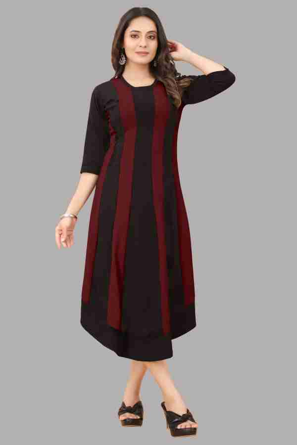 Maroon and shop black dress combination