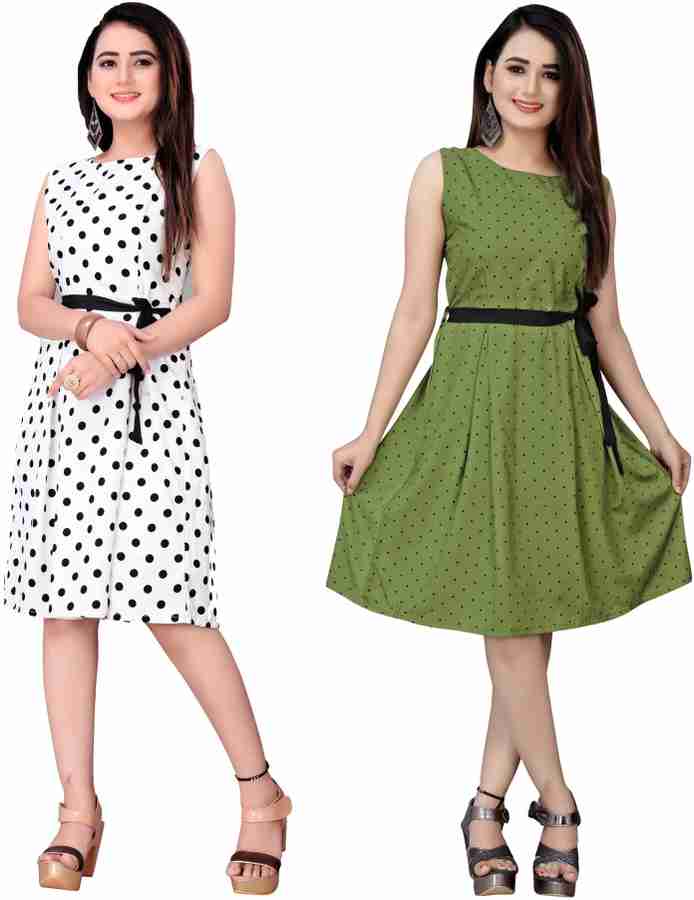 Modli 20 Fashion Women Fit and Flare Green White Black Dress Buy Modli 20 Fashion Women Fit and Flare Green White Black Dress Online at Best Prices in India Flipkart