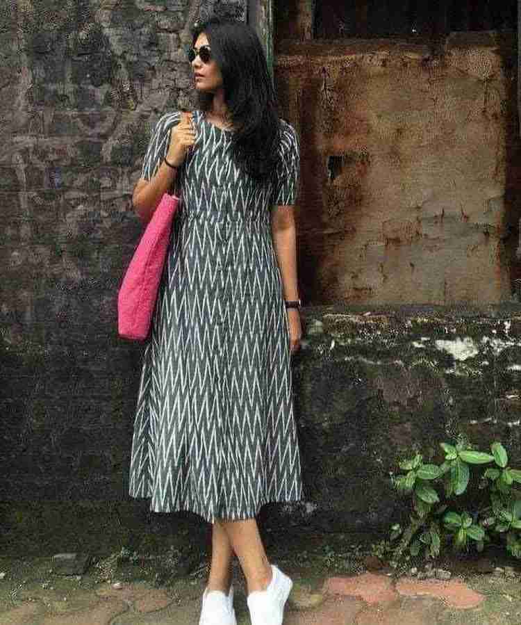 Grey top aline dress