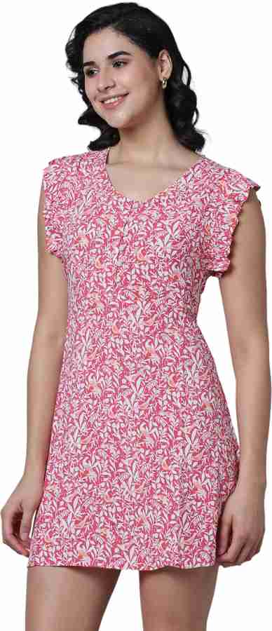 Pantaloons Women A-line Pink Dress - Buy Pantaloons Women A-line Pink Dress  Online at Best Prices in India