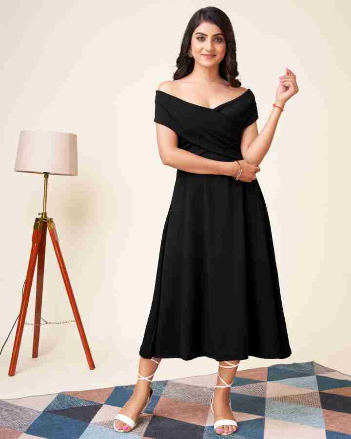 Areca Designer Women Fit and Flare Black Dress Buy Areca Designer Women Fit and Flare Black Dress Online at Best Prices in India Flipkart