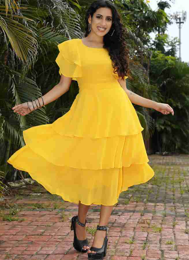 Yellow deals frock dress