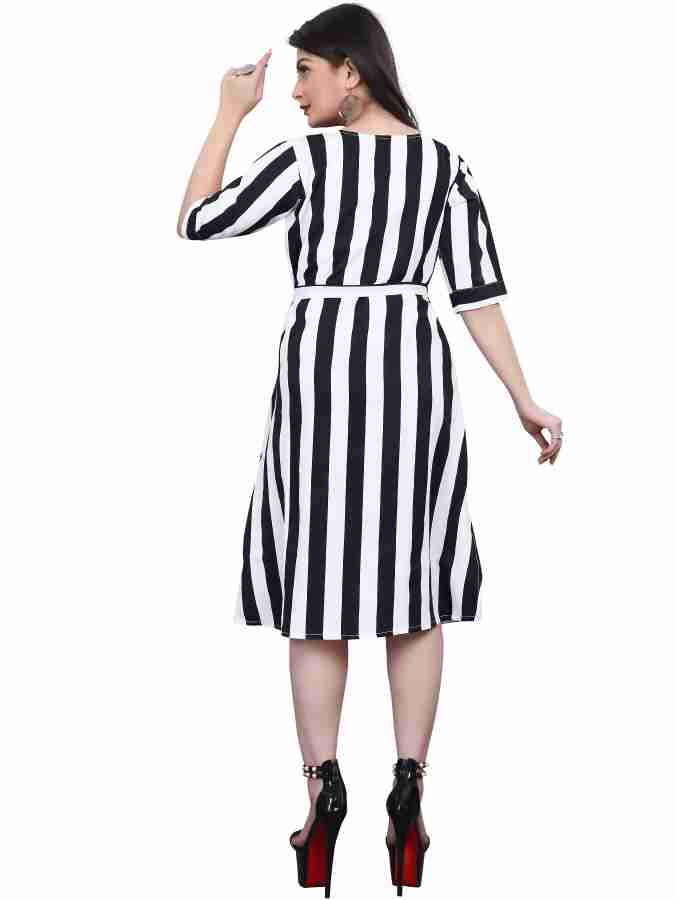 Black and white top a line dress