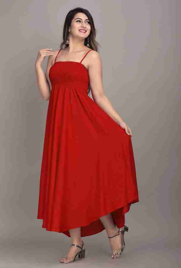 one amore Women Fit and Flare Red Dress Buy one amore Women Fit