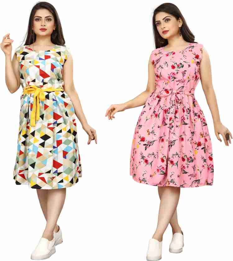 pavitra fashion Women Fit and Flare Multicolor Dress Buy pavitra fashion Women Fit and Flare Multicolor Dress Online at Best Prices in India Flipkart