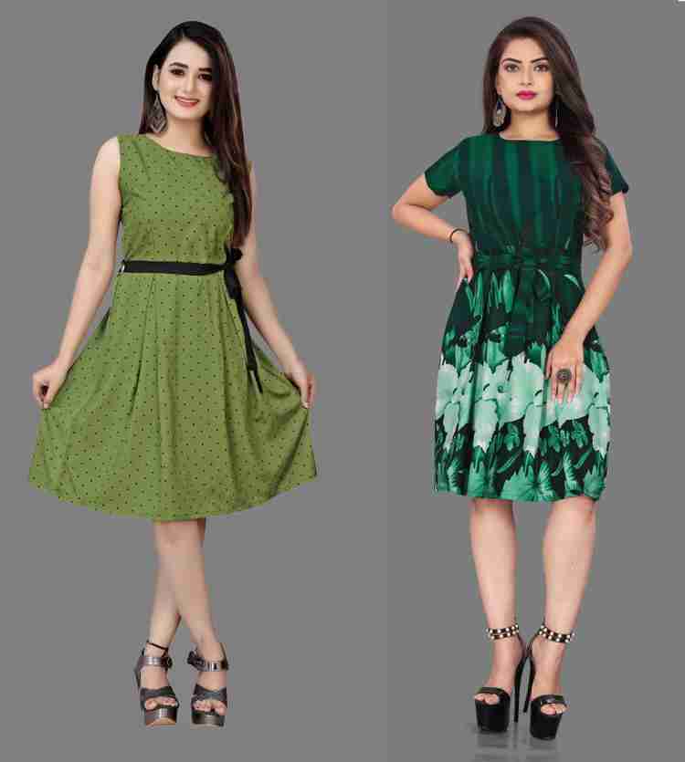 maruti fab Women A line Green Dress Buy maruti fab Women A line Green Dress Online at Best Prices in India Flipkart