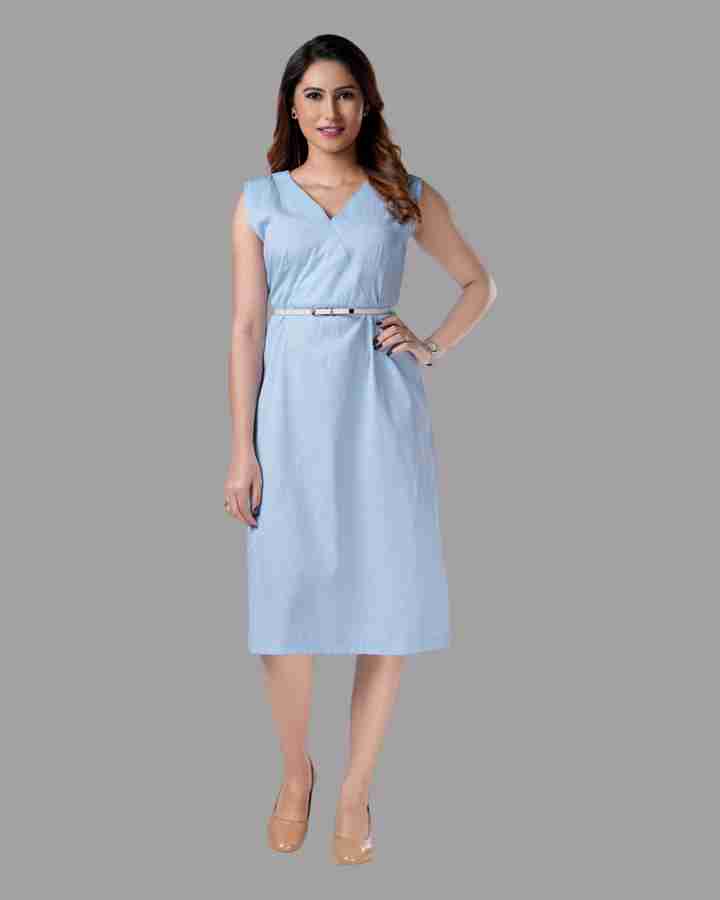 CHARCOAL Women A line Light Blue Dress Buy CHARCOAL Women A line Light Blue Dress Online at Best Prices in India Flipkart