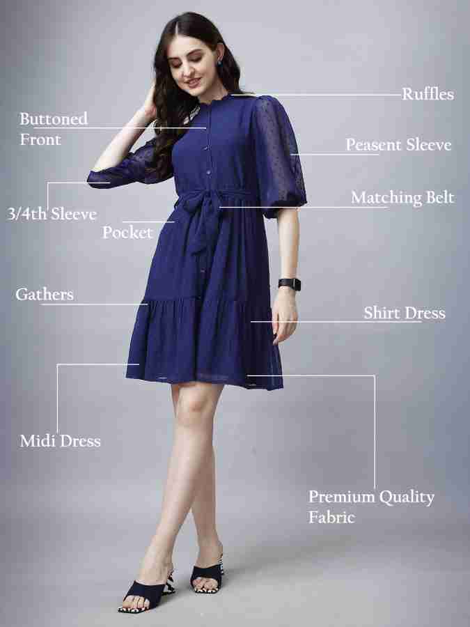 H and m hot sale navy blue dress