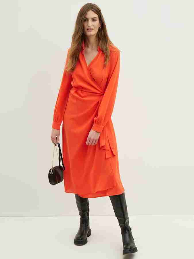DOROTHY PERKINS Women Wrap Orange Dress Buy DOROTHY PERKINS Women Wrap Orange Dress Online at Best Prices in India Flipkart