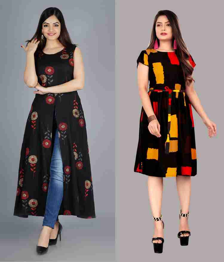 tanvi creation Women A line Multicolor Dress Buy tanvi creation Women A line Multicolor Dress Online at Best Prices in India Flipkart