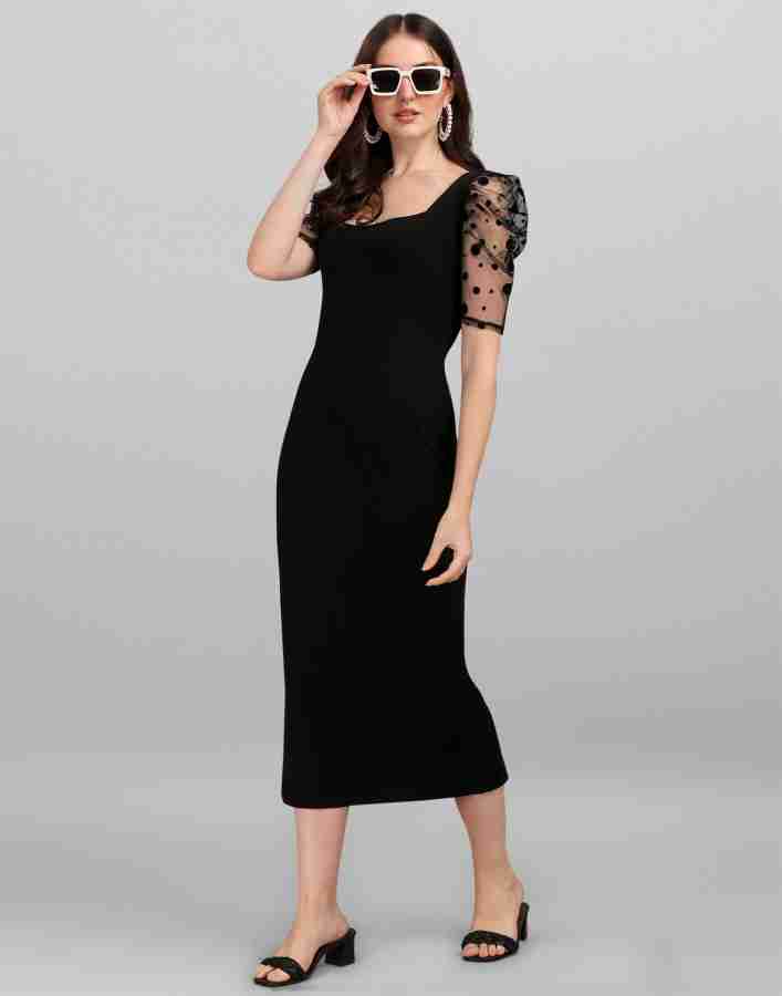 Buy Lizbe Corset Bodycon Dress in Black for Women Online in India