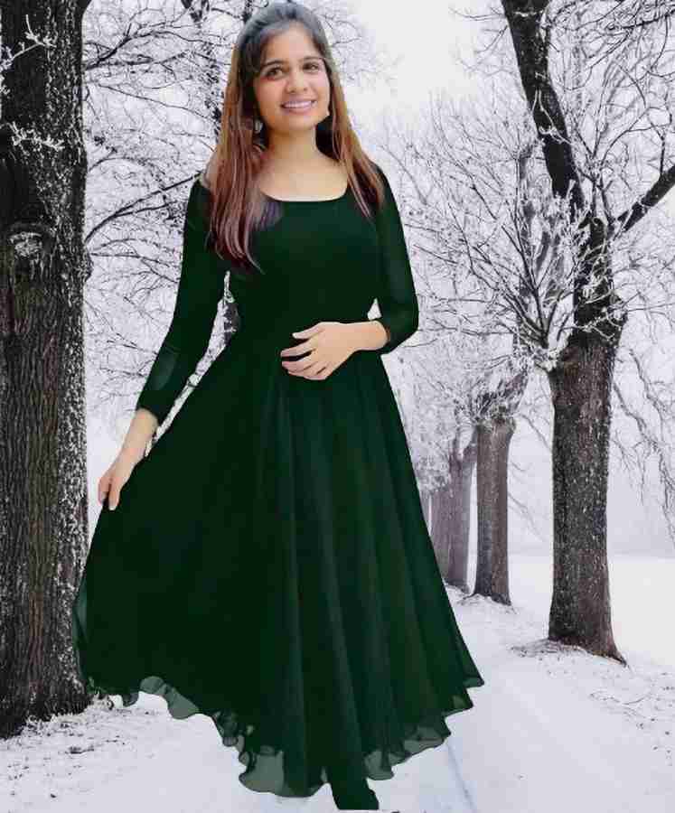 Bottle green dress discount online