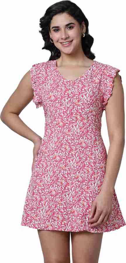 Pantaloons Women A-line Pink Dress - Buy Pantaloons Women A-line Pink Dress  Online at Best Prices in India