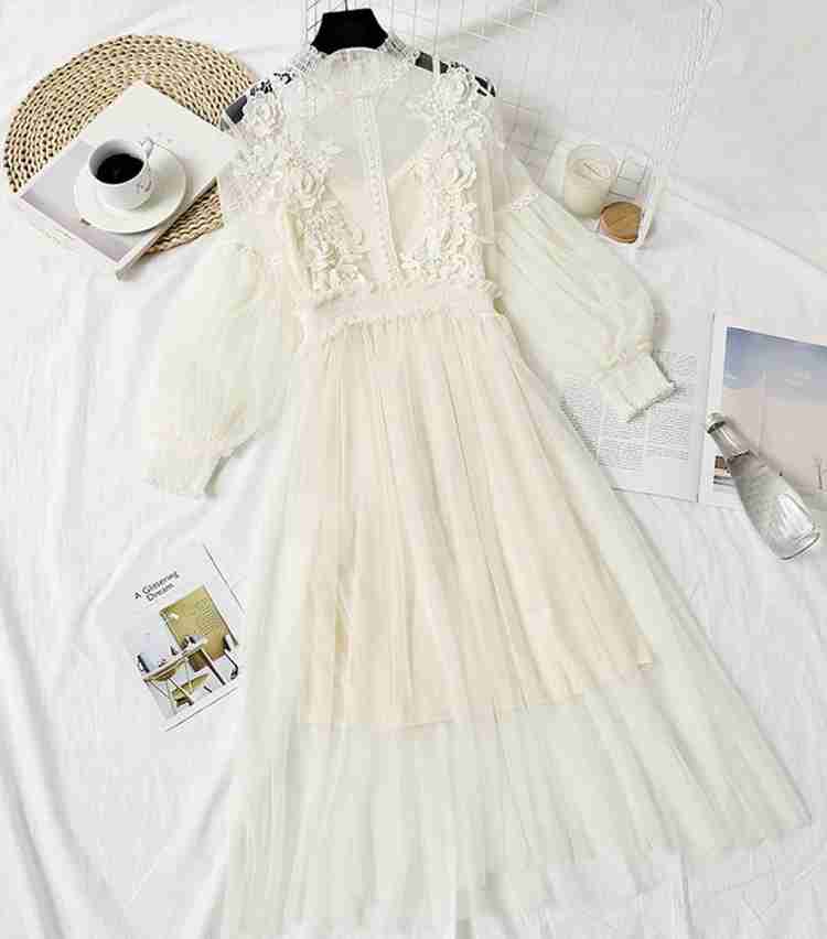 Fasionnation Women Gown White Dress Buy Fasionnation Women Gown White Dress Online at Best Prices in India Flipkart