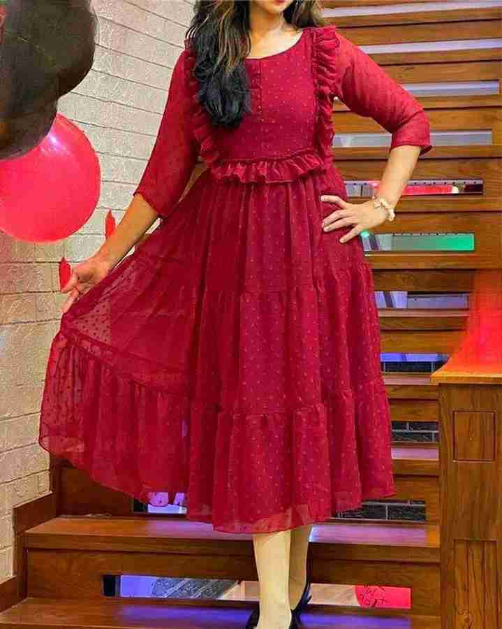 Red dress flipkart outlet
