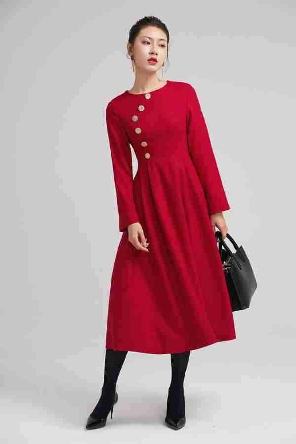 Areca Designer Women Fit and Flare Red Dress Buy Areca Designer Women Fit and Flare Red Dress Online at Best Prices in India Flipkart