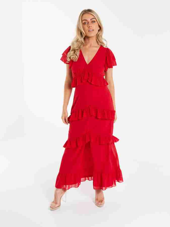 QUIZ Women Maxi Red Dress Buy QUIZ Women Maxi Red Dress Online at Best Prices in India Flipkart