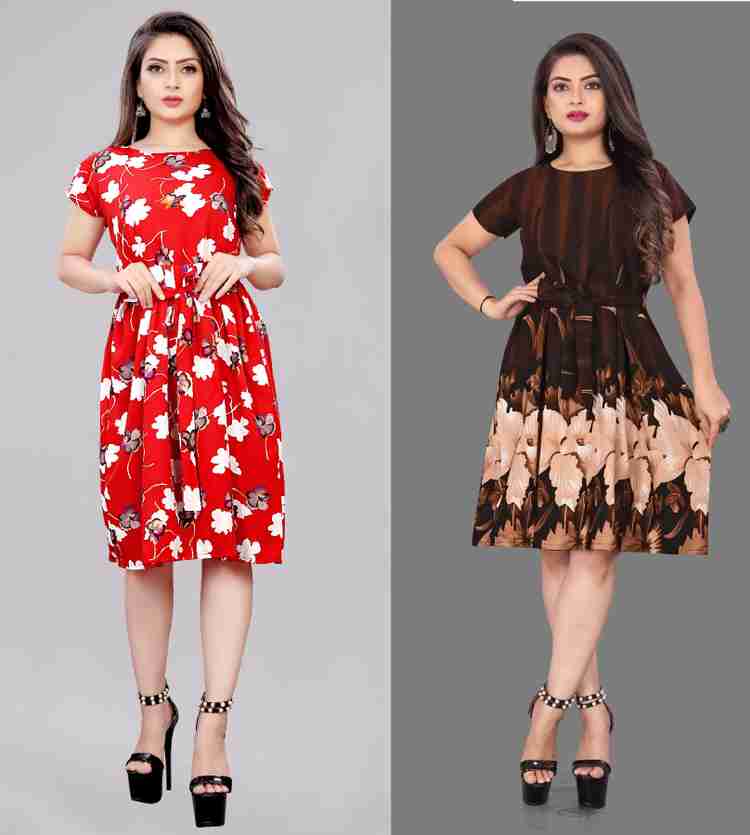 Modli 20 Fashion Women Fit and Flare Brown Dress Buy Modli 20 Fashion Women Fit and Flare Brown Dress Online at Best Prices in India Flipkart