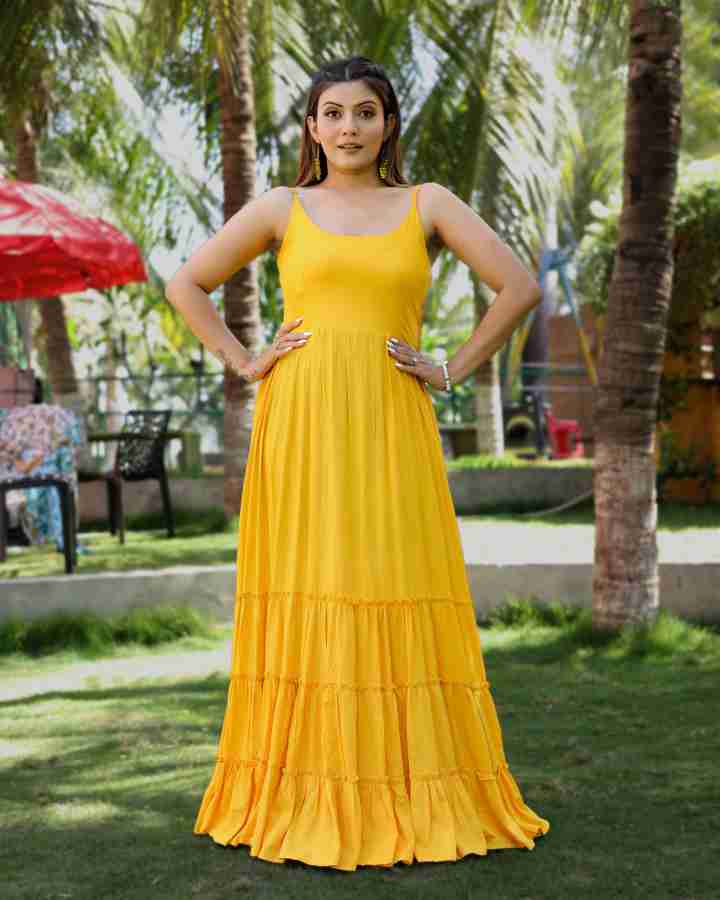 Yellow long hot sale dress online