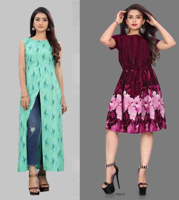 Flipkart long frocks for womens online
