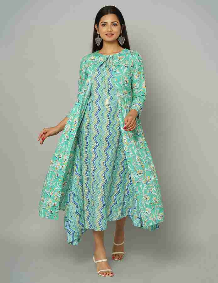 Nayra Women A line Blue Dress Buy Nayra Women A line Blue Dress Online at Best Prices in India Flipkart