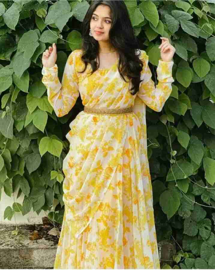 Women in discount yellow dress