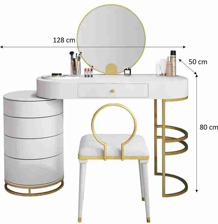 Makeup vanity dressing table with swivel cabinet mirror & shop stool included
