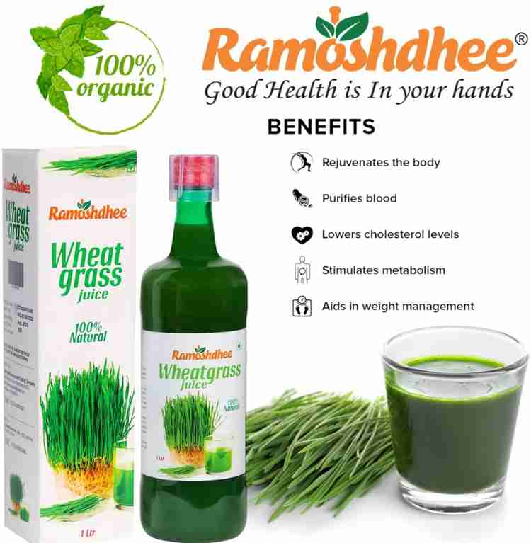 Ramoshdhee Organic Wheatgrass Juice Herbal Detoxifier No Added Artificial Flavours I 1L Price in India Buy Ramoshdhee Organic Wheatgrass Juice Herbal Detoxifier No Added Artificial Flavours I 1L onlin...