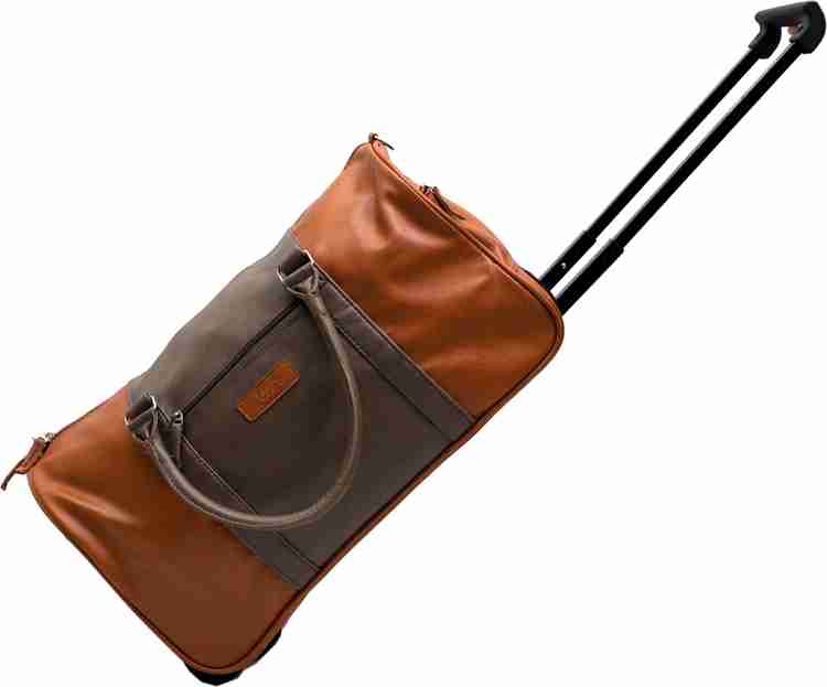 VIP Expandable SMALL CABIN SIZE DUFFEL TROLLEY BAG 52CM Duffel With Wheels Strolley BROWN Price in India Flipkart