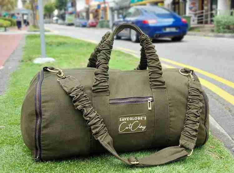 Green canvas duffle bag best sale