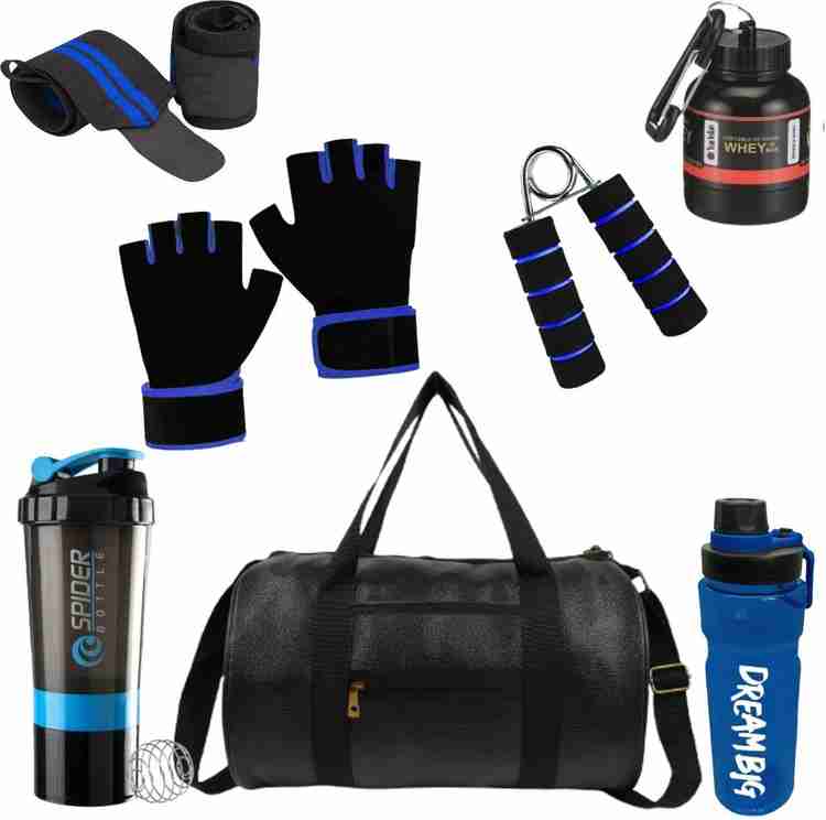 TRUE INDIAN 2024 New Gym Bag Combo Gym Accessories Combo Set for Men and Women Pack of 7 Gym Duffel Bag BLACK Price in India Flipkart