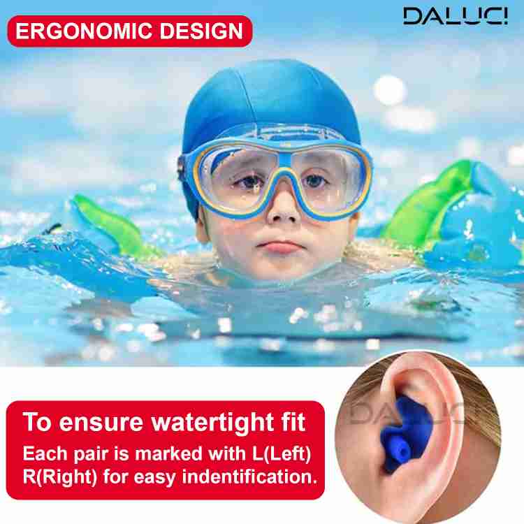 DALUCI Waterproof Swimming Professional Silicone Swim Earplugs for