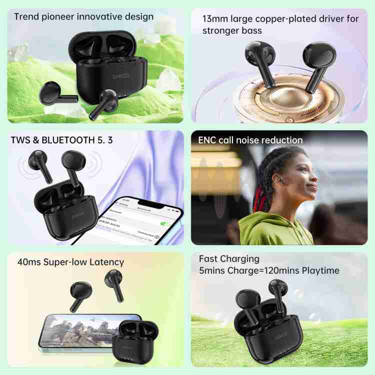 SHKOD AirLits1 True Wireless Earbuds with 26H Playtime Bluetooth