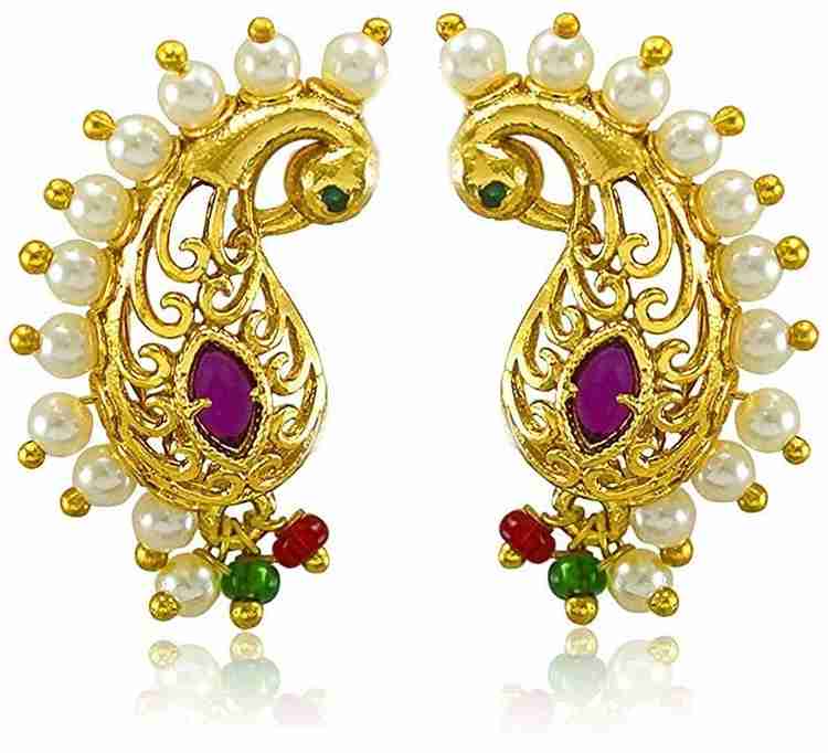 Maharashtrian gold earring design best sale