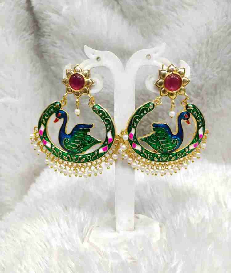 Peacock earrings store flipkart