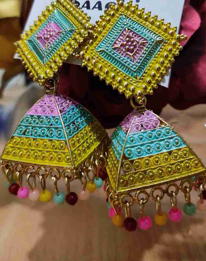 Flipkart Buy Sibbu Collections multicolor Bali Jhumka Earrings for Women and Girls Alloy Brass Jhumki Earring Online at Best Prices in India