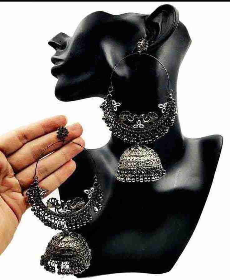 Flipkart Buy SwastikTraders BLACK CHAND WALI JHUMKA Metal Jhumki Earring Online at Best Prices in India