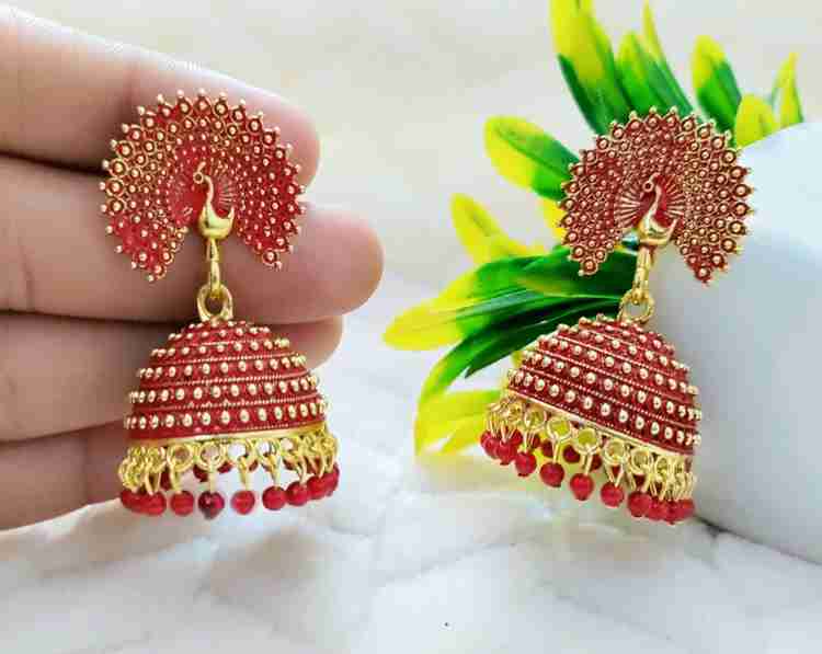 Flipkart Buy TANLOOMS Attractive Peacock Design Morr Kundan Jhumka Earrings Alloy Jhumki Earring Online at Best Prices in India