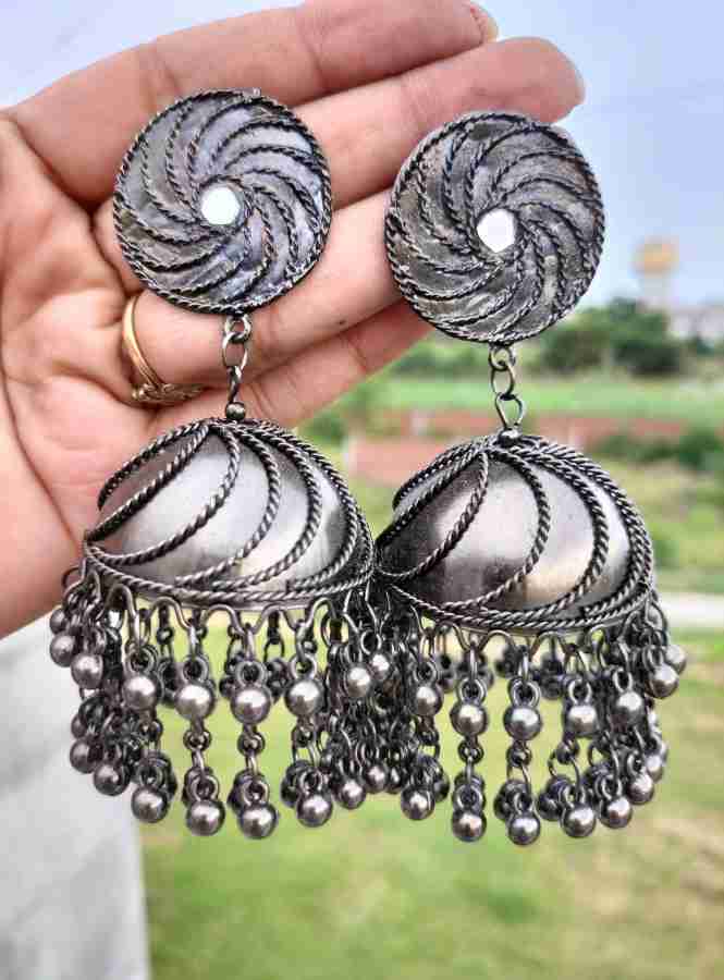 Oxidised silver shop jhumkas wholesale