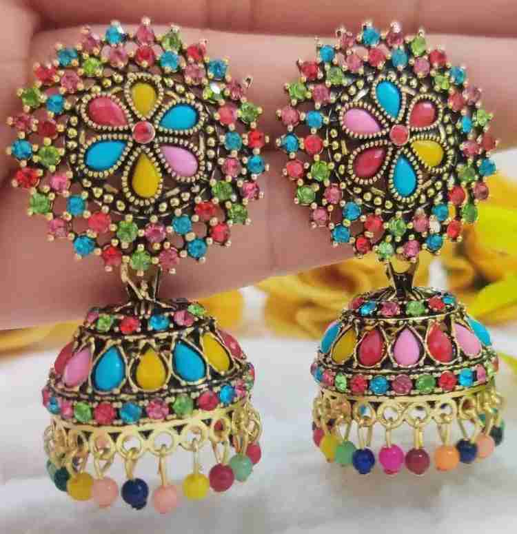 Multicolor jhumka online hotsell
