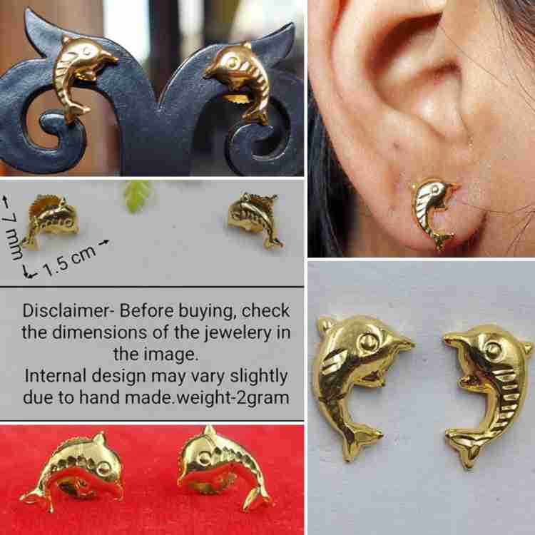 Fish design 2024 earrings gold