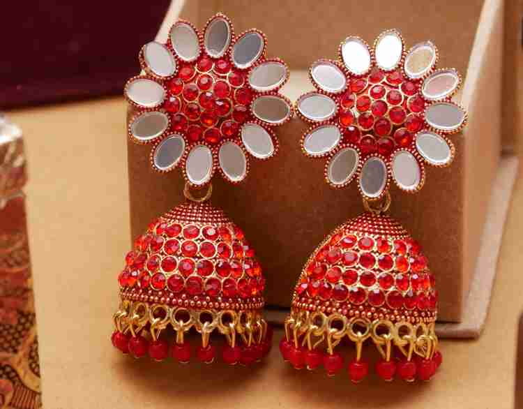 Red hotsell colour jhumka