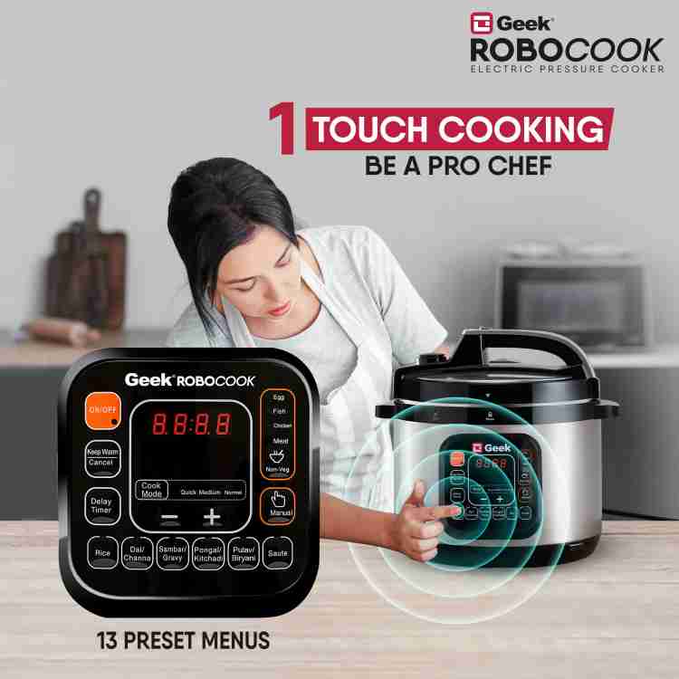 Geek Robocook 11 in 1 Rice Cooker Electric Pressure Cooker Slow Cooker Food Steamer Travel Cooker Price in India Buy Geek Robocook 11 in 1 Rice Cooker Electric Pressure Cooker Slow