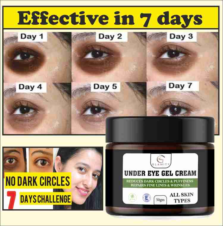 GLAMITY 100 Natural Under Eye Cream Gel for Dark Circles Puffy Eyes Wrinkles Removal Price in India Buy GLAMITY 100 Natural Under Eye Cream Gel for Dark Circles Puffy Eyes Wrinkles